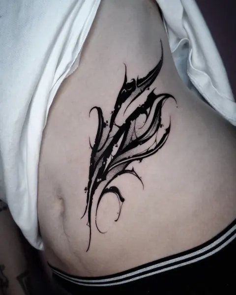 Diseño neotribal ornamental en negro